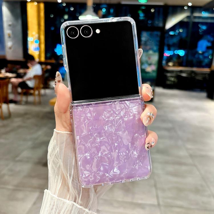 Funda con textura perlada para Samsung Galaxy Z Flip7 (morada)