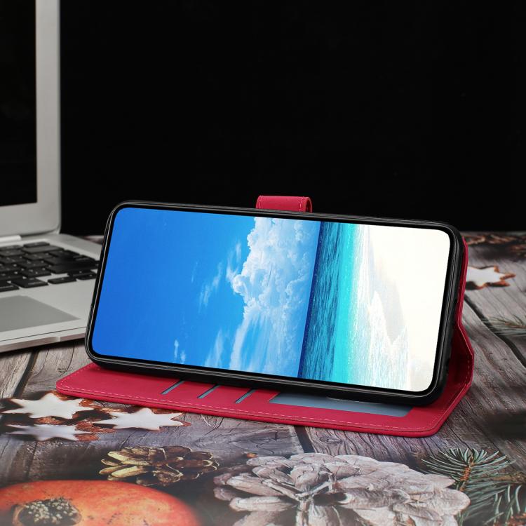 Funda de cuero con relieve y diseño de mariposas danzantes para Samsung Galaxy A07 5G (rosa)