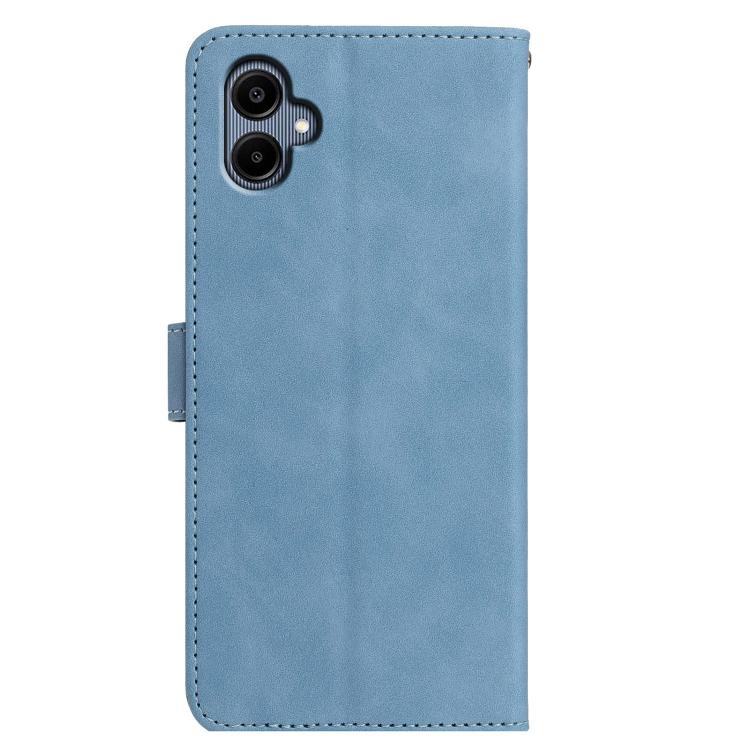 Funda de cuero con relieve y diseño de mariposas para Samsung Galaxy A07 5G (azul)
