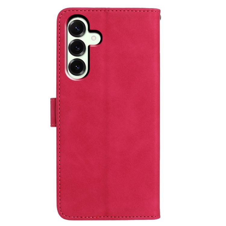 Funda de cuero con relieve y diseño de mariposas danzantes para Samsung Galaxy A17 5G (rosa)