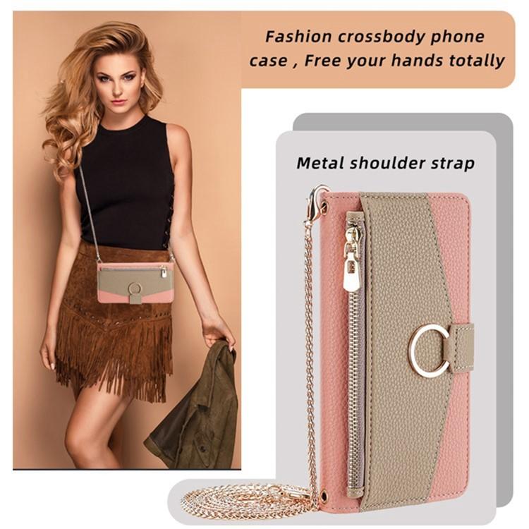 Funda de cuero con textura de lichi para Samsung Galaxy S25+ 5G (rosa)