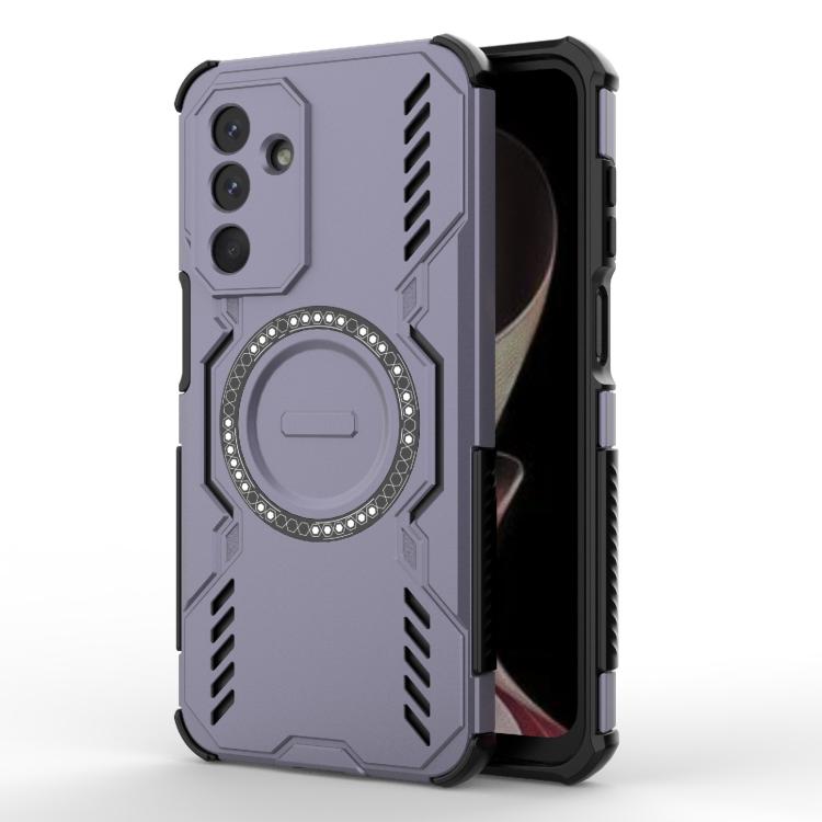 Funda para Samsung Galaxy M36 5G con anillo magnético MagSafe y protección contra golpes (morado)
