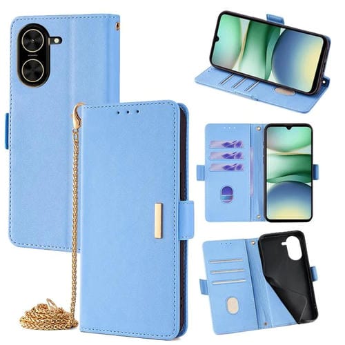 Funda de cuero con cadena cruzada para Redmi A5 4G (171,7 mm) (azul)