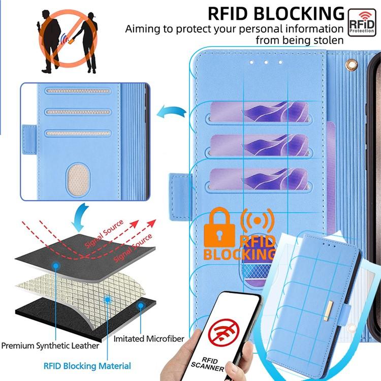 Funda de cuero con cadena cruzada para Redmi A5 4G (171,7 mm) (azul)