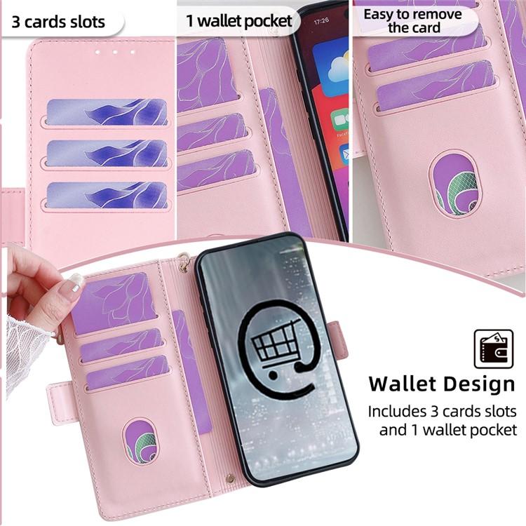 Funda de cuero con cadena cruzada para Redmi A5 4G (171,7 mm) (rosa)