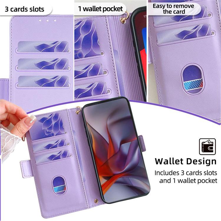Funda de cuero con cadena cruzada para Samsung Galaxy Xcover 7 Pro 5G (morada)
