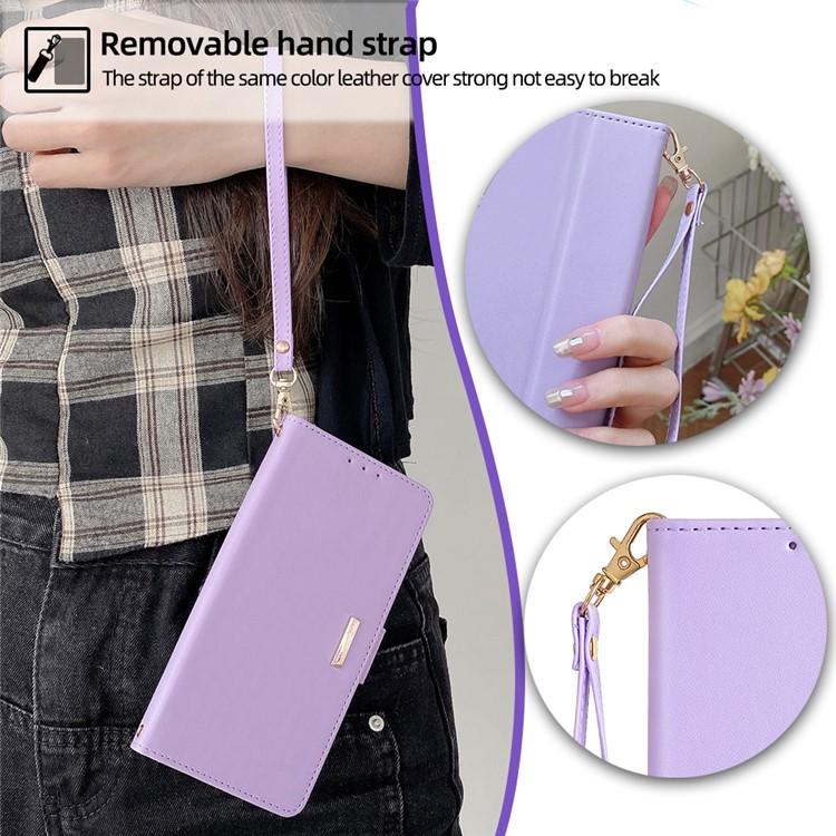 Funda de cuero con cadena cruzada para Samsung Galaxy Xcover 7 Pro 5G (morada)