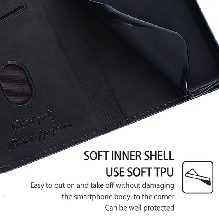 Funda de cuero magnético con textura de vaca para Samsung Galaxy S25+ 5G (negro)