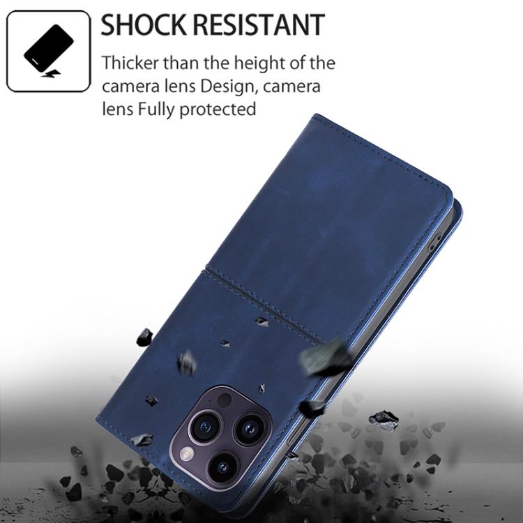 Funda de cuero magnético con textura de vaca para Samsung Galaxy S25+ 5G (azul)