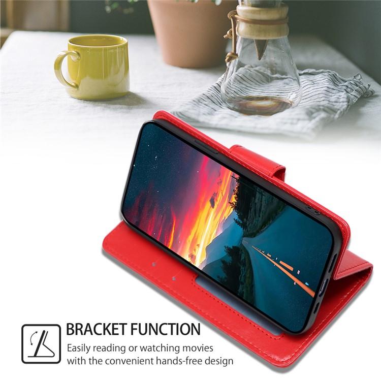Funda de cuero con textura de cristal para Samsung Galaxy S25 5G (roja)