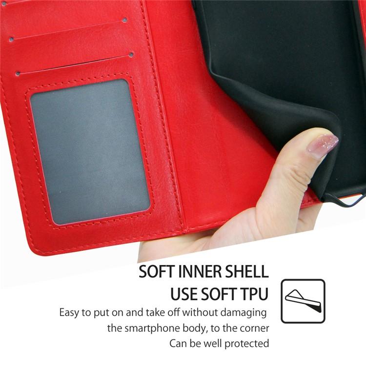 Funda de cuero con textura de cristal para Samsung Galaxy S25 5G (roja)