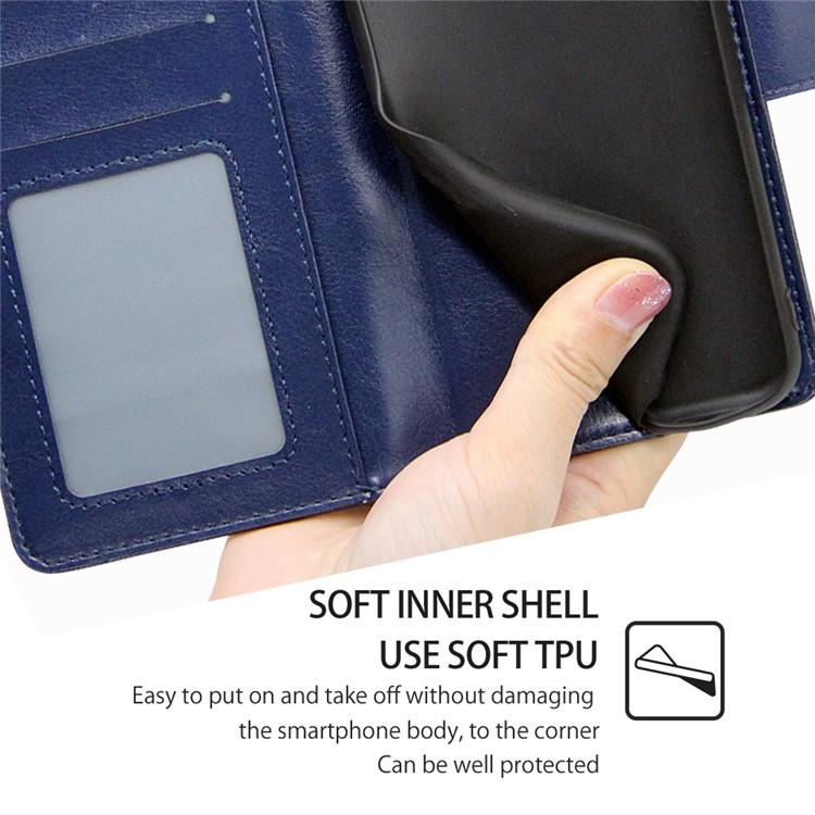 Funda de cuero con textura de cristal para Samsung Galaxy S25+ 5G (azul rey)