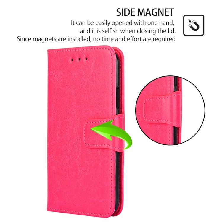 Funda de cuero con textura de cristal para Samsung Galaxy S25 Ultra 5G (rosa y rojo)