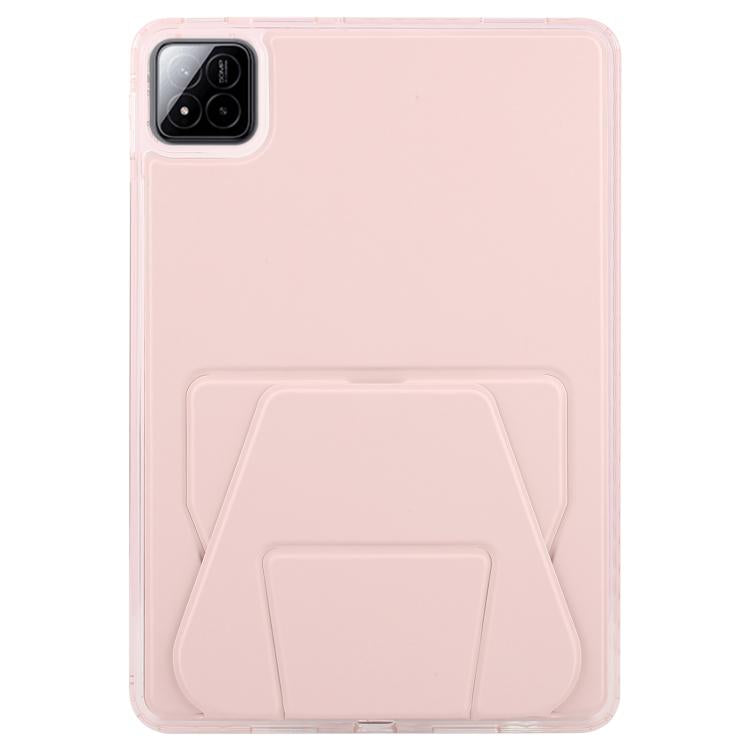 Funda plegable con soporte magnético y parte trasera de cuero acrílico para Xiaomi Pad 7/7 Pro (rosa)
