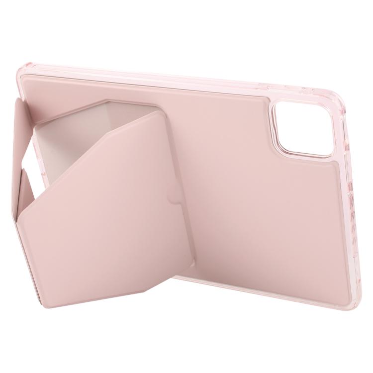 Funda plegable con soporte magnético y parte trasera de cuero acrílico para Xiaomi Pad 7/7 Pro (rosa)