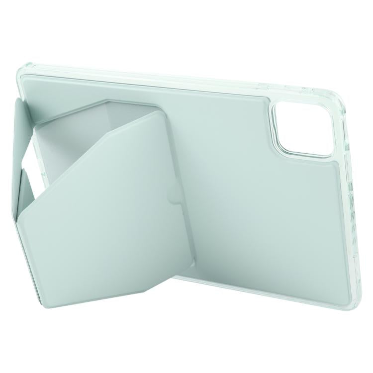 Funda plegable magnética de cuero acrílico para Xiaomi Pad 7/7 Pro (verde claro)