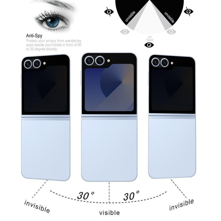 Protector de pantalla de cobertura completa con privacidad de 28 grados para Samsung Galaxy Z Flip7 5G, 25 unidades