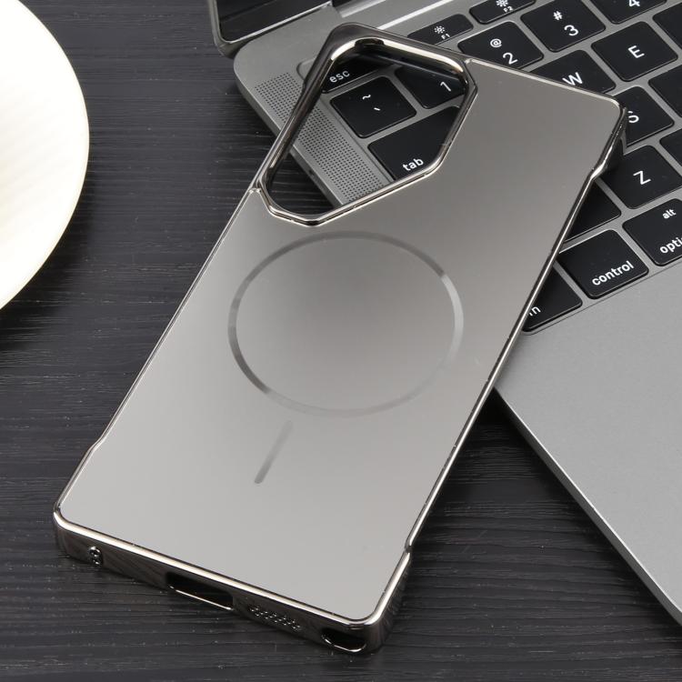 Funda de PC MagSafe antirreflejos, esmerilada, sin marco y galvanizada para Samsung Galaxy S24 Ultra 5G (gris titanio)