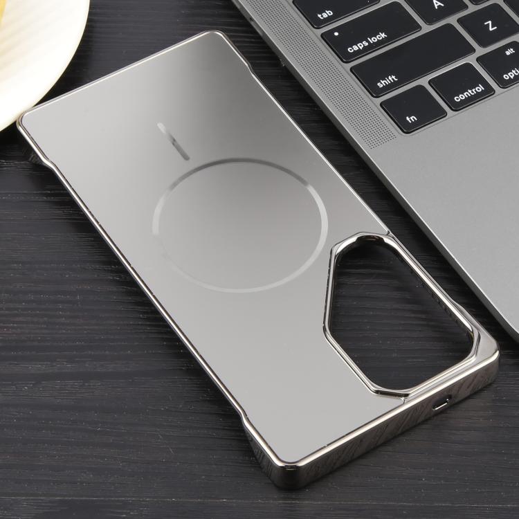 Funda de PC MagSafe antirreflejos, esmerilada, sin marco y galvanizada para Samsung Galaxy S24 Ultra 5G (gris titanio)