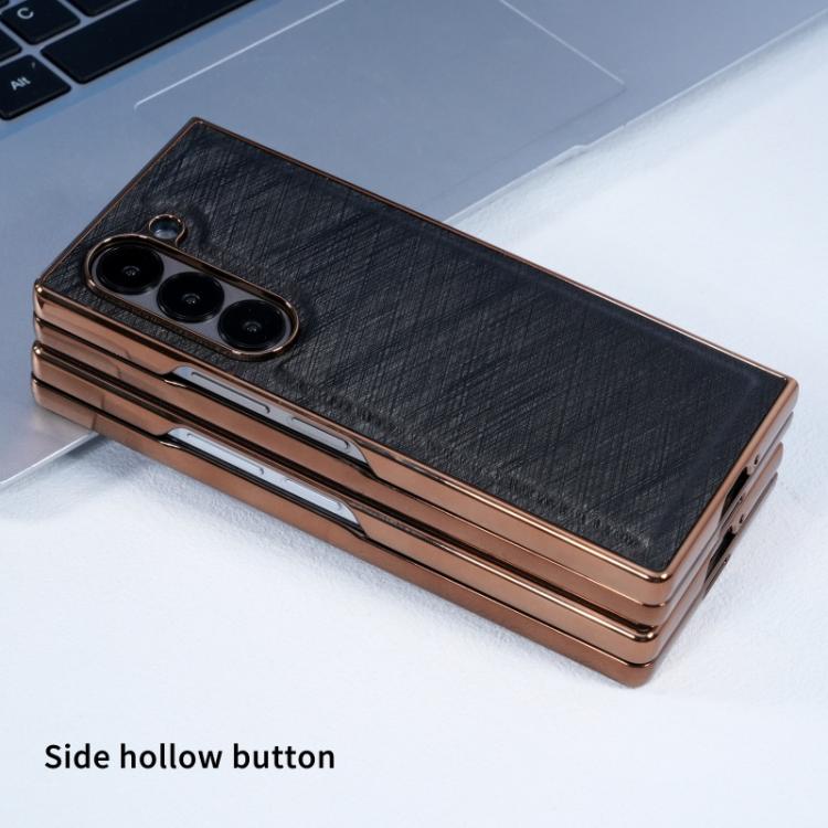Funda de franela con textura de fibra de bambú y película templada para Samsung Galaxy Z Fold3 5G (gris plateado)