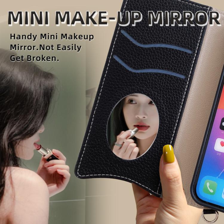Funda de cuero con cadena cruzada y cola de pez para Samsung Galaxy XCover7 Pro (negro)