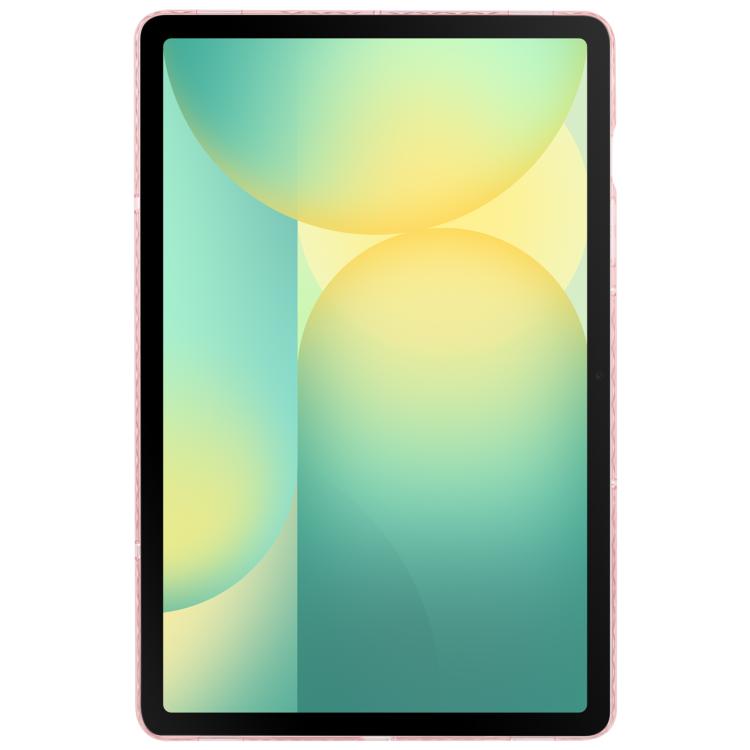 Funda plegable con soporte magnético y parte trasera de cuero acrílico para Samsung Galaxy Tab S10 FE/S9 (rosa)