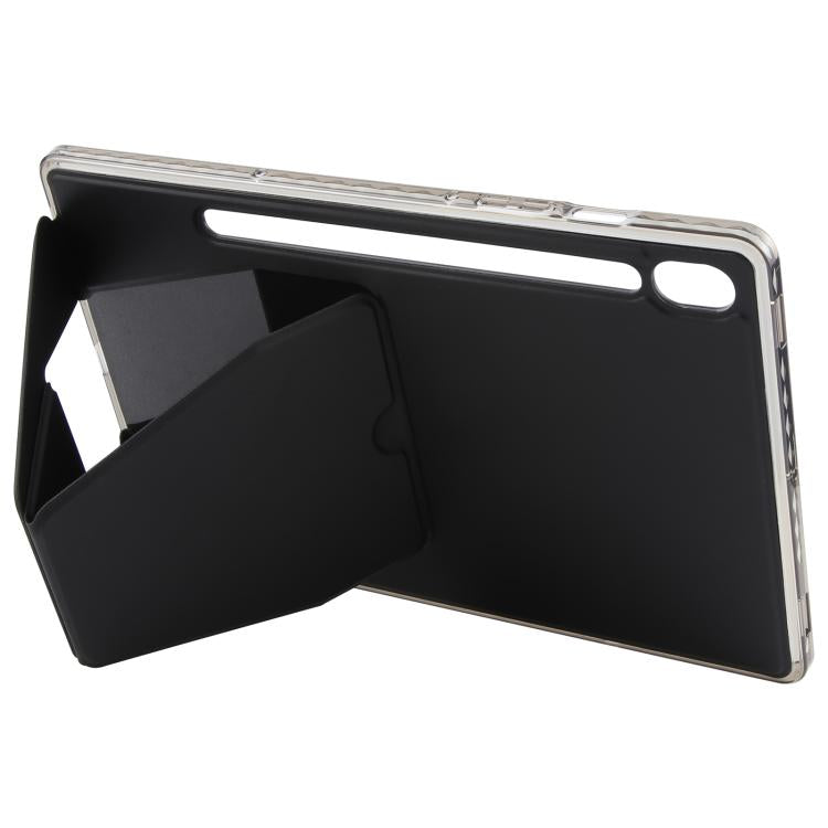 Funda plegable de cuero acrílico con soporte magnético para Samsung Galaxy Tab S10 FE/S9 (negro)
