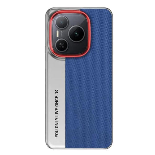 Funda de cuero para PC con diseño de cámara y textura de diamante para Honor Power (azul)