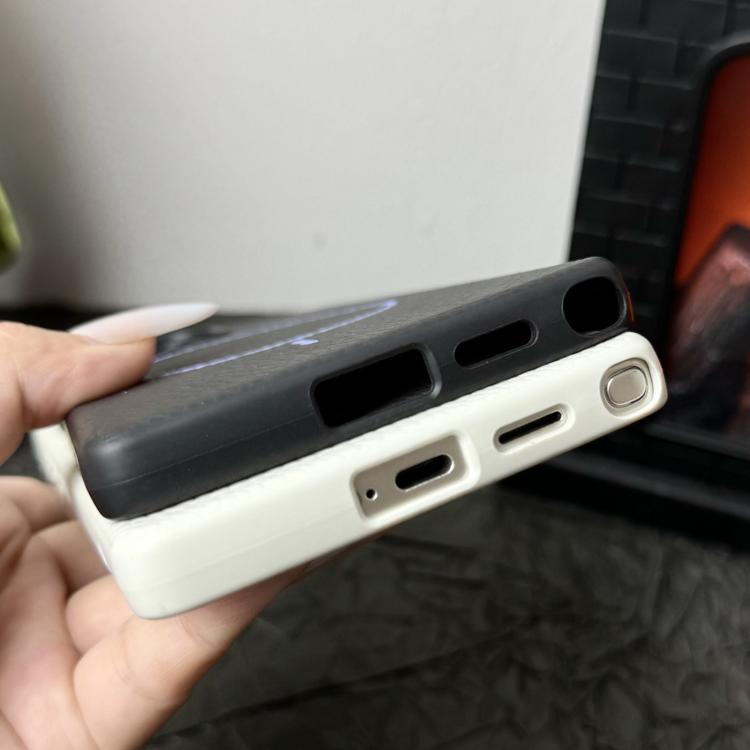 Funda de TPU con textura de lichi MagSafe para Samsung Galaxy S24+ 5G (marrón dorado)