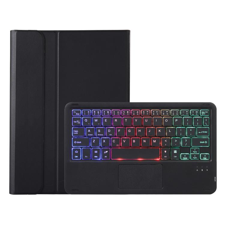 Funda ultrafina de cuero con teclado Bluetooth, retroiluminación desmontable y panel táctil para Lenovo Xiaoxin Pad 11 2025 AM31-AS (negro)