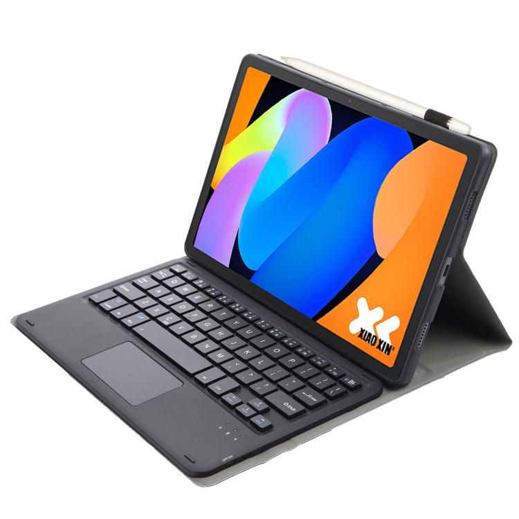 Funda ultrafina de cuero con teclado Bluetooth desmontable y panel táctil para Lenovo Xiaoxin Pad de 11 pulgadas (2025 AM31-A) (negro)