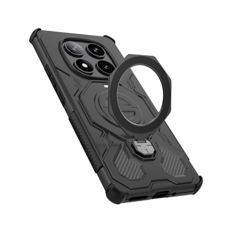 Funda magnética de TPU y PC MagSafe de color sólido para Redmi Note 14 Pro 5G J-20 (negro)