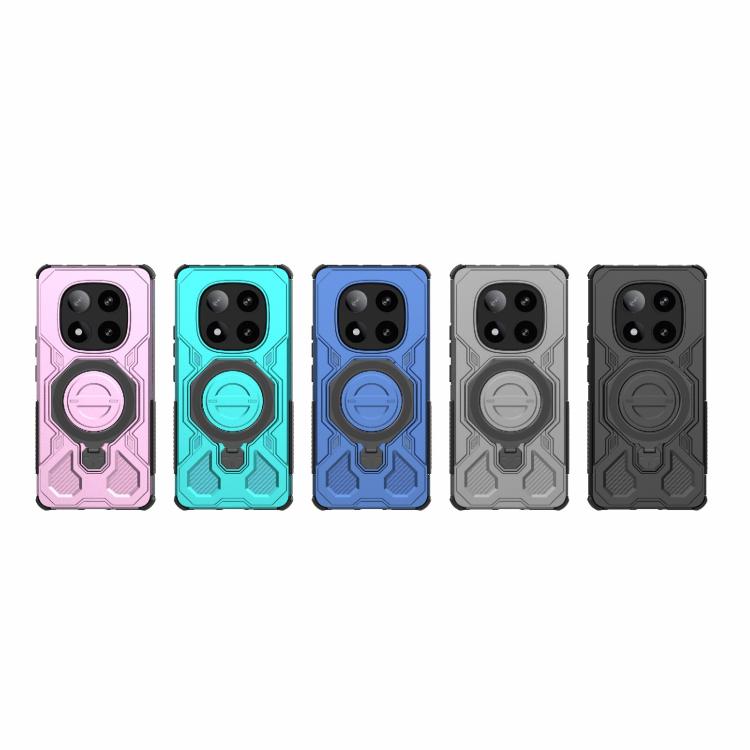 Funda magnética de TPU y PC MagSafe de color sólido para Redmi Note 14 Pro 5G J-20 (negro)