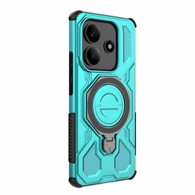 Funda magnética de TPU y PC MagSafe de color sólido para Redmi Note 14 5G J-20 (azul lago)