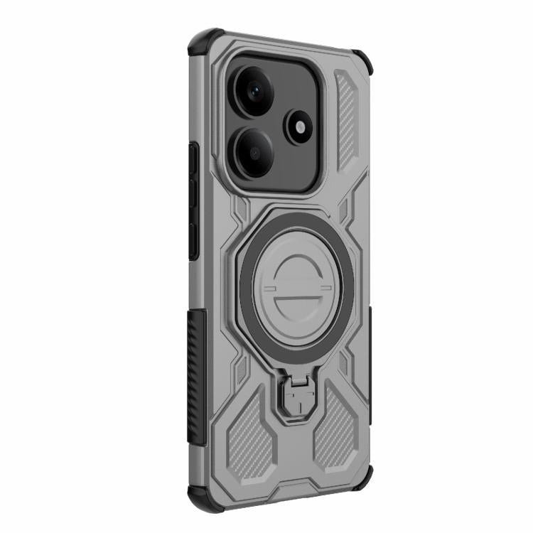 Funda magnética de TPU y PC MagSafe de color sólido para Redmi Note 14 5G J-20 (gris)