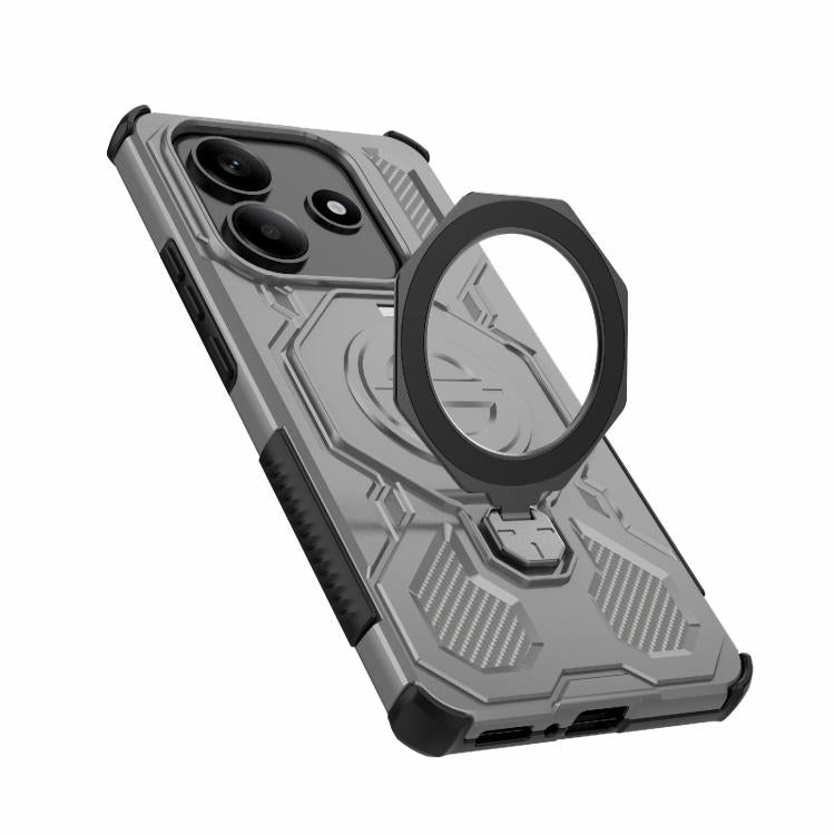 Funda magnética de TPU y PC MagSafe de color sólido para Redmi Note 14 5G J-20 (gris)