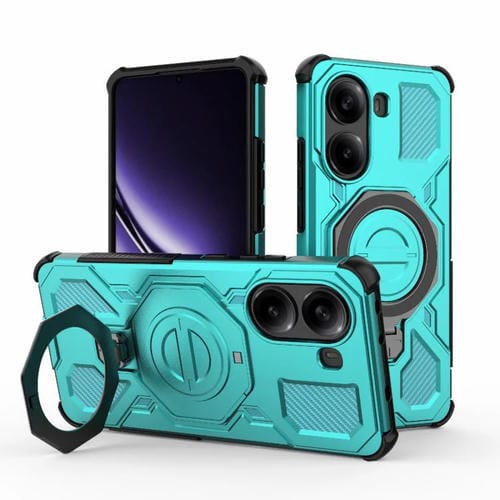 Funda magnética de TPU y PC MagSafe de color sólido para Redmi Turbo 4 5G J-20 (azul lago)