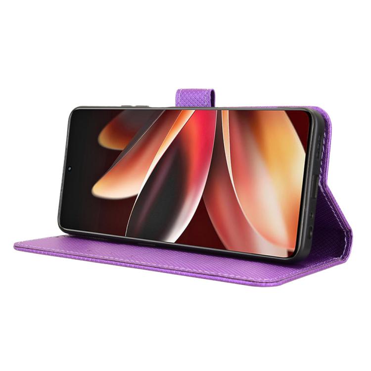 Funda de cuero con textura de diamante para Meizu Note 16 5G (morada)