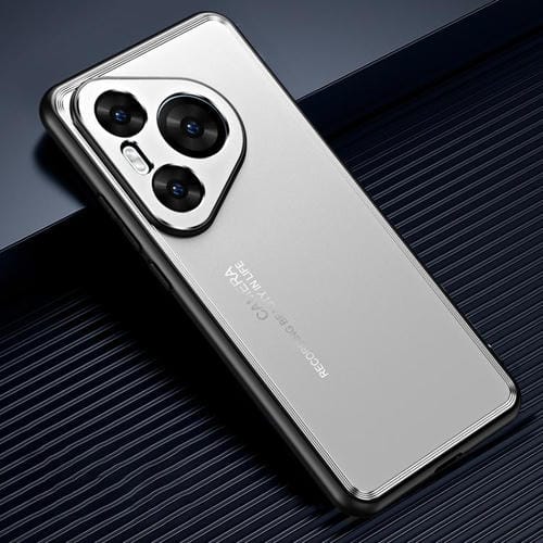 Funda de metal esmerilado para Huawei Pura 80 Ultra 5G (plateada)