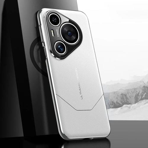 Funda para Huawei Pura 70 Premium con diseño de imitación galvanizada (blanca)