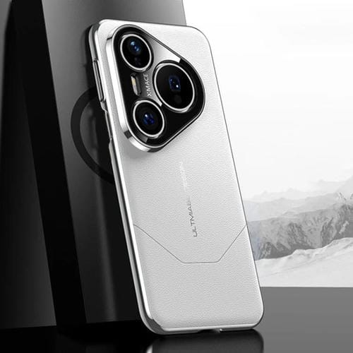 Funda premium de imitación galvanizada con diseño de vanguardia para Huawei Pura 80 Pro / 80 Pro+ 5G (blanca)