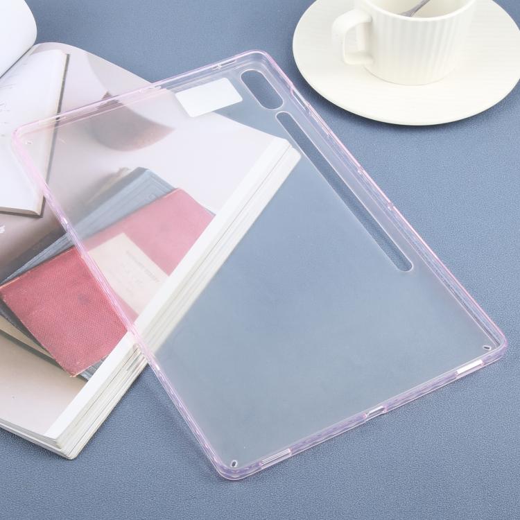 Funda híbrida de TPU y acrílico transparente para Samsung Galaxy Tab S9+/S10+ (rosa)