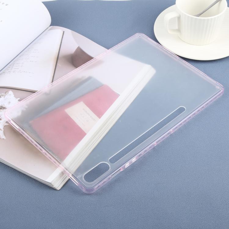 Funda híbrida de TPU y acrílico transparente para Samsung Galaxy Tab S9+/S10+ (rosa)