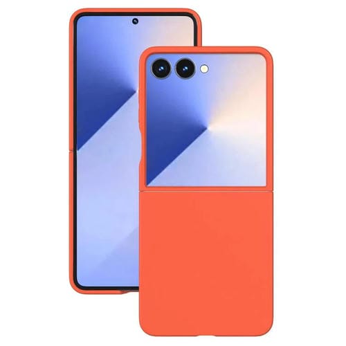 Funda de PC con pintura en aerosol Kalebol de color sólido para Samsung Galaxy Z Flip5 (naranja)