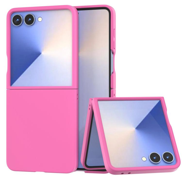 Funda de PC con pintura en aerosol Kalebol de color sólido para Samsung Galaxy Z Flip5 (rosa)