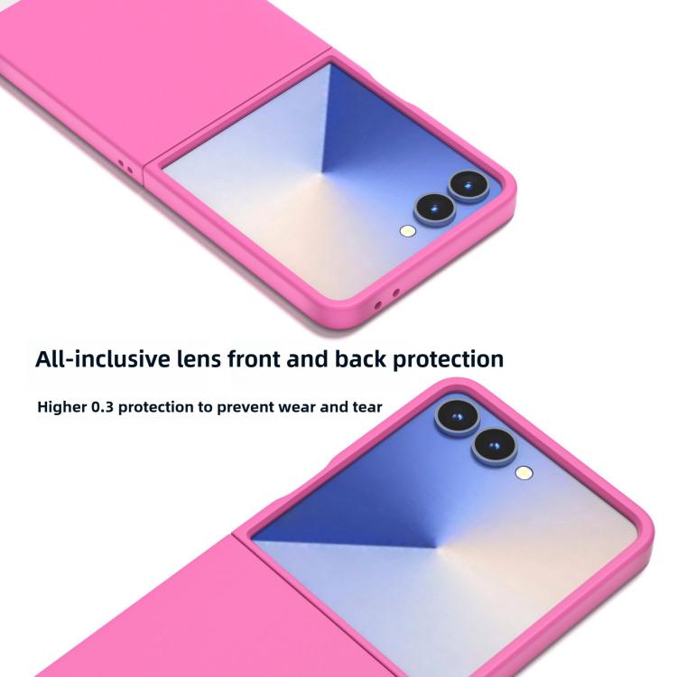 Funda de PC con pintura en aerosol Kalebol de color sólido para Samsung Galaxy Z Flip5 (rosa)