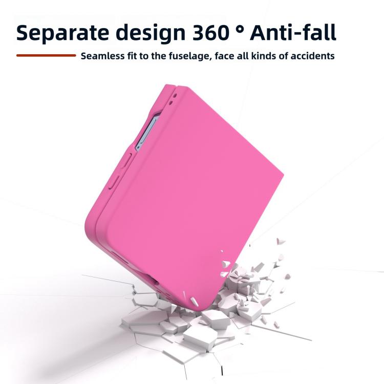 Funda de PC con pintura en aerosol Kalebol de color sólido para Samsung Galaxy Z Flip5 (rosa)
