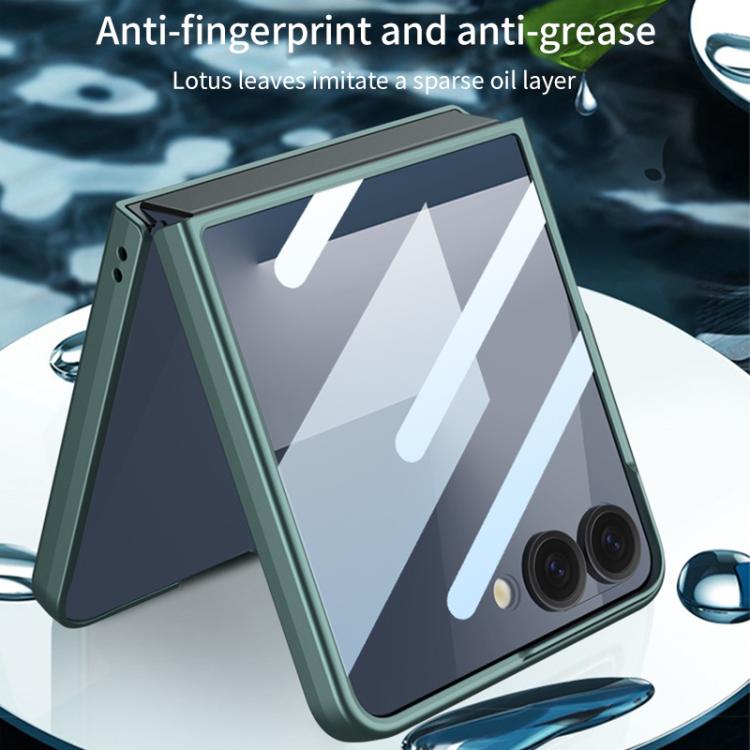 Funda ultrafina de cobertura total integrada GKK para Samsung Galaxy Z Flip7 5G (gris titanio)