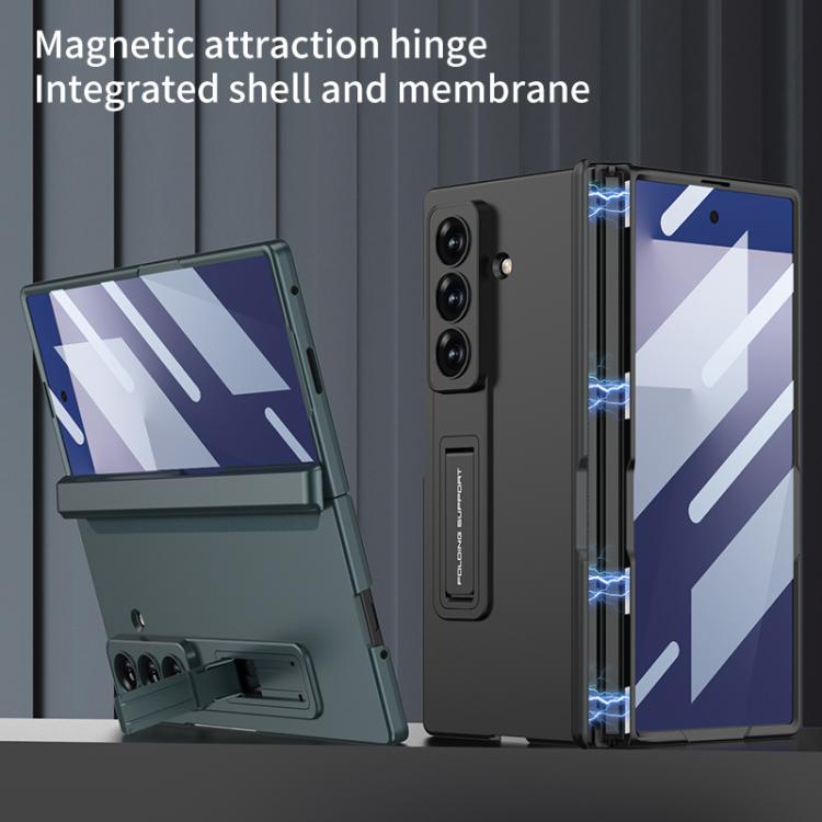 Funda plegable magnética con película HD integrada GKK para Samsung Galaxy Z Fold7 5G (gris titanio)