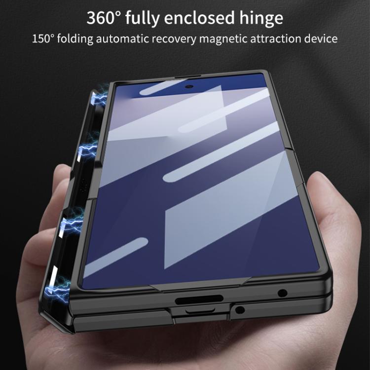 Funda plegable magnética con película HD integrada GKK para Samsung Galaxy Z Fold7 5G (gris titanio)